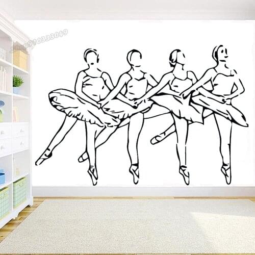Vinyl Wall Decal Ballerina Ballet Dancer Dance Dancing Studio Wall Sticker Girl Bedroom Decor Design Removable Art Sticker C409
