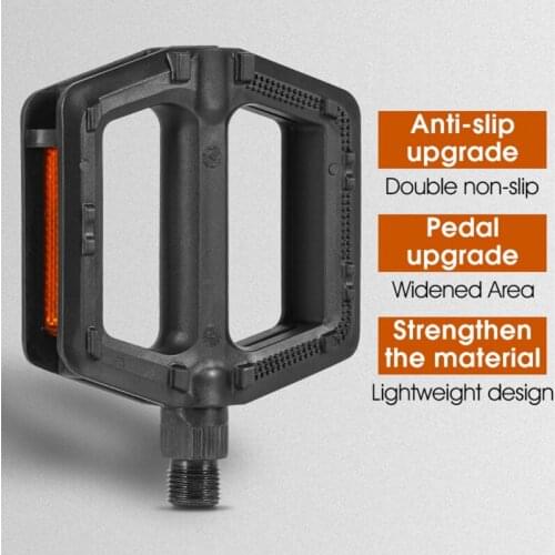 1Pair Bicycle Pedal Safety Warning Reflective Pedals Road MountainBike Plastic Pedals Anti-Slip Widened Pedal Cycling Parts