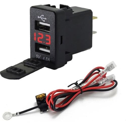 1PC Car charger interface Voltage detection display charger 4.8A fast charge for Honda new