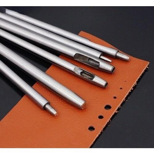 10PCS DIY Handmade Round Hollow Drilling Leather Punching Tools Belt Punches Handicraft Puncher Leather Tool 0.5mm-5mm