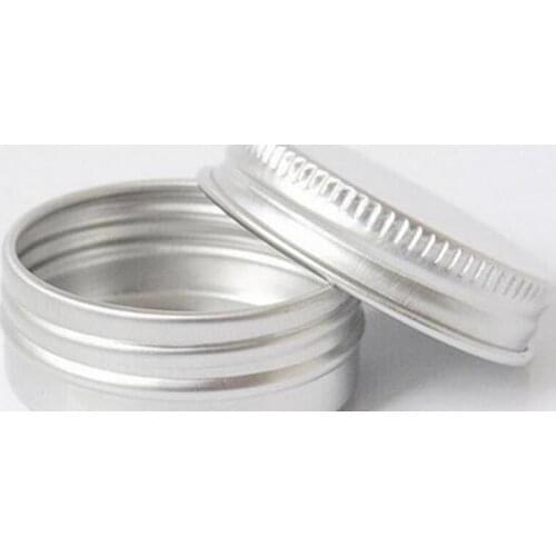 15ml Aluminium Balm Tins pot Jar 15g comestic containers with screw thread Lip Balm Gloss Candle Packaging