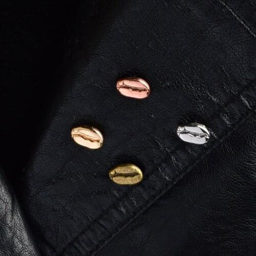 4pcs/set 4 color red cooper ancient color coffee beans pin set Enamel Pins Bag Backpack Jeans Jackets Jewelry for Women