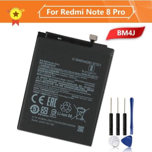 Xiao Mi Xiaomi BM4J Phone Battery For Xiao mi Redmi Note 8 Pro Note8 Pro 4500mAh BM4J Original Replacement Battery + Tool
