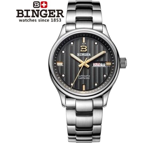 BINGER Top Brand Watch Automatic Mechanical Watches Men Fashion Luxury Sapphire Crystal relogio masculino Free shipping