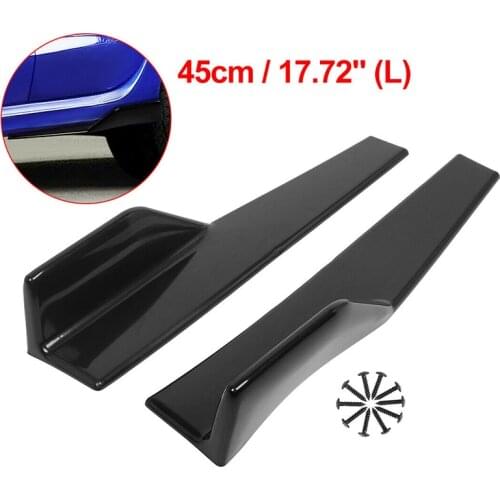 Side Skirts Fits Universal Vehicles Black 450mm Exterior Side Bottom Line Extensions Splitter Lip Car Diffusers(Gloss Black)