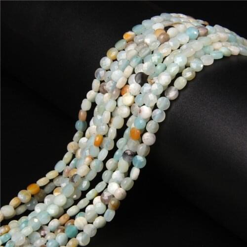 4mm 6mm Natural Amazonite Beads Water Drop Shape Faceted Loose Stone Beads For Jewelry Making DIY Bracelet Ear Studs Accessories