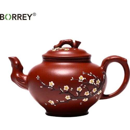 BORREY Yixing Kung Fu Zisha Teapot Handmade Tea Pot Purple Clay Tea Pot Chinese Tea Ceremony custom Gift Puer Oolong Tea Pot
