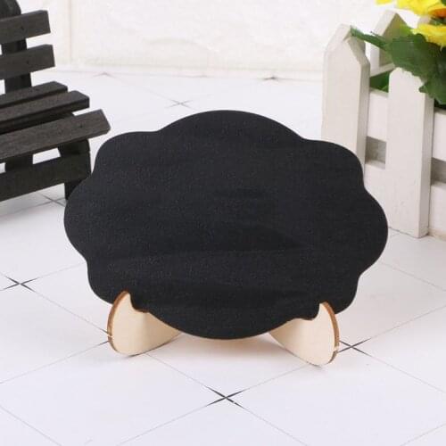 C90C 10pcs Wooden Mini Blackboard Cloud Shape Table Sign Memo Message Stand Chalk Board Wedding Party Decoration Supplies
