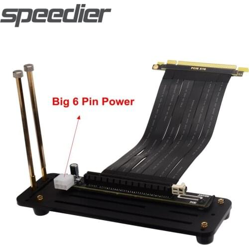 Shielding PCIe Gen3 x16 Full Speed 128G/Bps Riser Adapter GPU For RTX 3060 Vertical Socket PCI-e BTC ETH Mining 6P Power Cable
