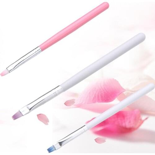 Flat Head Nail Brush Polish Painting Drawing Nails Art Brushes Pen DIY Manicure Salon Decoration Tool