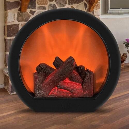 Fashionable Round Touch Sensitive Decorative LED Light Simulation Fireplace Light Home Flameless Decorative LED Lantern