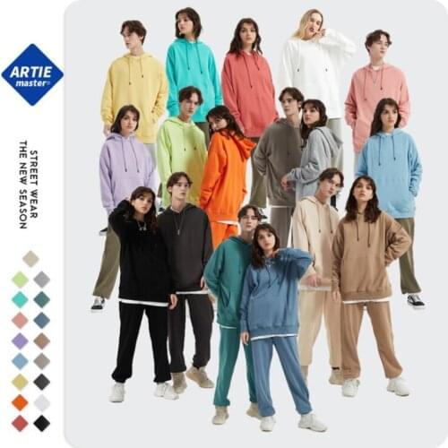 2021 Autumn Sweatshirts Solid Men Long Sleeve Hoodis Hip Hop Loose Oversized Women Tops Streetwear Couple‘s Style Casual Winter