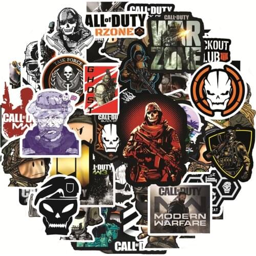 50PCS For Call Of Duty Game Stickers Waterproof For Notebook Luggage Skateboard Bicycle Phone Suitcase Laptop Sticker
