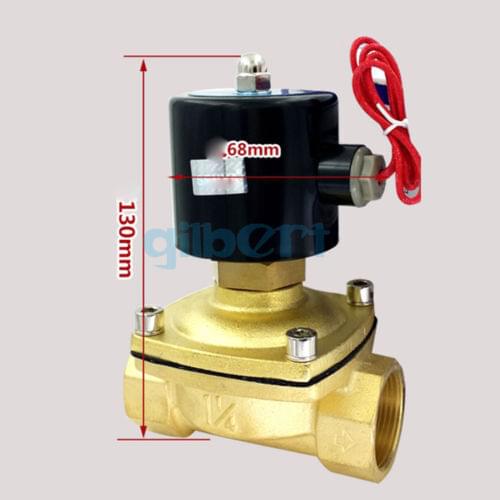 DC12/24V AC110/220V 1-1/4"BSPP Normally Open Brass Gas Oil Water Solenoid Valve