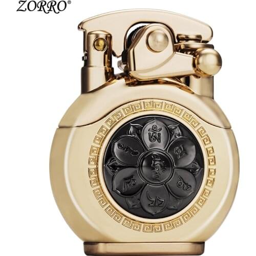 Zorros new lighter turntable rocker arm personality kerosene lighters creative round clock to send mens tide