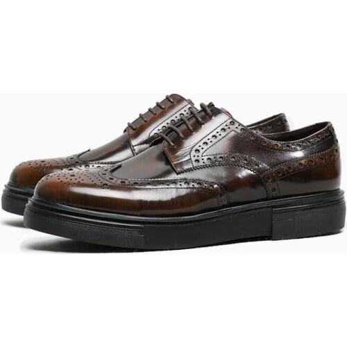 New Arrival Patent leather Oxfords Casual Shoes Mens Shoes brogue shoes Breathable Fashion increase Men Shoes