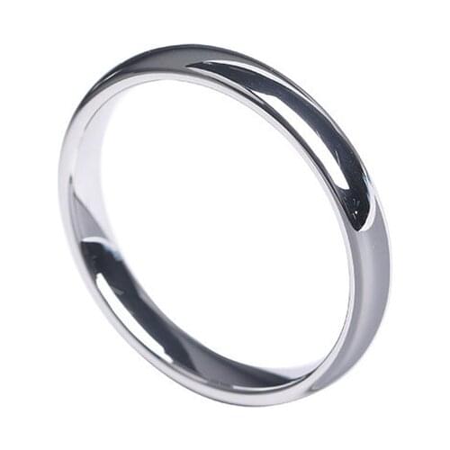 New Simple and Fashionable Smooth Tungsten Steel Womens 4mm Ring Tail Ring Exquisite Couple Jewelry