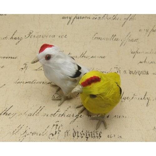 A pair of cute Simulation chicken toys polyethylene&furs mini chicken models gift about 9.5x9.5x6cm y0046