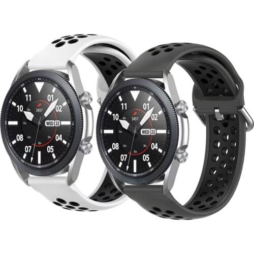 Silicone strap for Samsung watch 46mm Active 2 42mm/Huawei watch GT2/Amazfit bip Two-tone replacement strap for Samsung watch 3