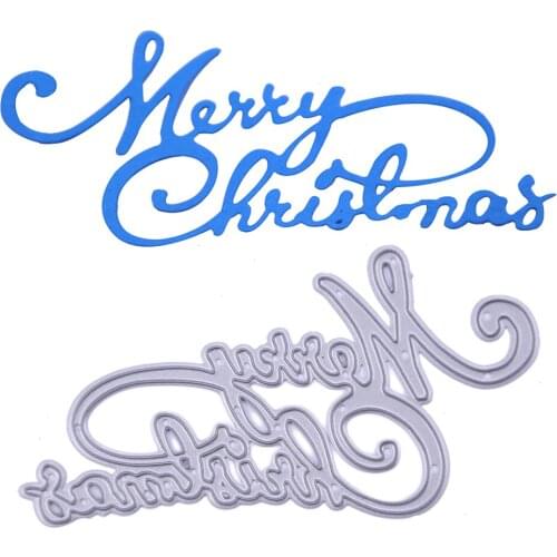 Merry Christmas Metal Cutting Die Cuts DIY Craft Cards Cutting Dies Cut for Embossing Card Making Photo Decorative Scrapbo