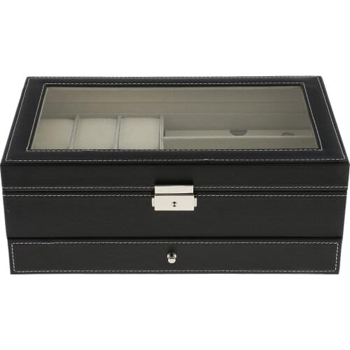 Jewelry Box Hot PU Leahter Display Storage Case Double Layers Organizer Box