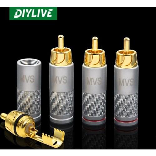 DIYLIVE MVS RCA Lotus Plug Audio Amp Signal Plug Male DIY Audio Cable Plug