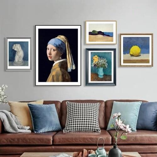 Nordic Retro Figure Flower Statue Sandscape Still Life Art Posters and Prints Pictures Canvas Painting For Home Wall Decor