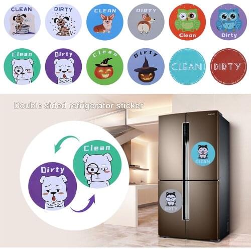 Funny Double Sided Dog Home & Living Fridge Magnets Clean Dirty Sign Home Decor Dishwasher Magnetic Sticker
