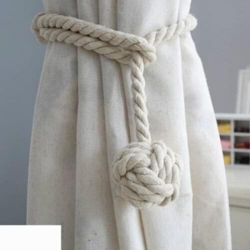 Macrame Curtain Tieback Curtain Tied Ball Hand-woven Cotton Straps Hanging Ball Decoration Creative Curtain Accessories