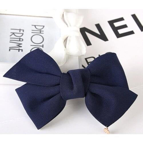 7 Solid Colors Great Cloth Bow Knot Small Ornament Pendant Hair Clips Women Barrettes Headwear