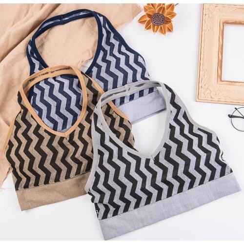 Womens Cotton Underwear Tube Tops Sexy Solid Color Top Fashion Stripe Suspender Tank Up Womens Sports Underwear Sexy Lingerie