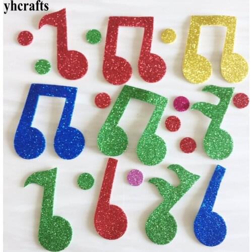 1bag/LOT.Mixed music notes foam stickers Baby room decoration Early learning educational toys Kindergarten craft diy toys WOrk