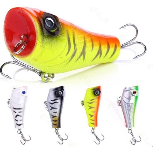 1pcs Fish Lure 5cm 8g New Popper Fishing Lures Top Water Hard Bait 3D Eyes Big Mouth Popper Lure Fishing Accessories Tackle