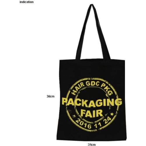 200pcs/lot 36cm*31cm Silkscreen Print Customized Logo Company Advertising Fabric Tote Bag Fashion Canvas Cotton Shopping Bags
