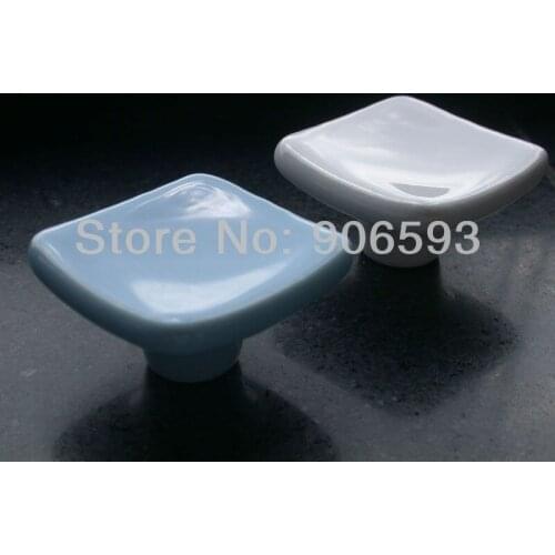 24pcs lot free shipping elegance square ceramic kitchen cabinet knobs