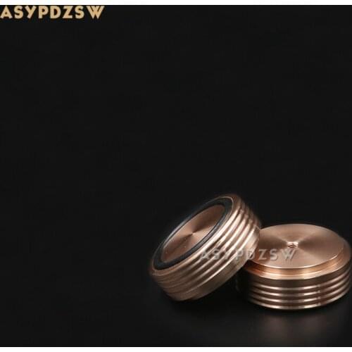 4 PCS Corrugated shape golden Aluminum 44*17mm preamp foot Power amplifier feet