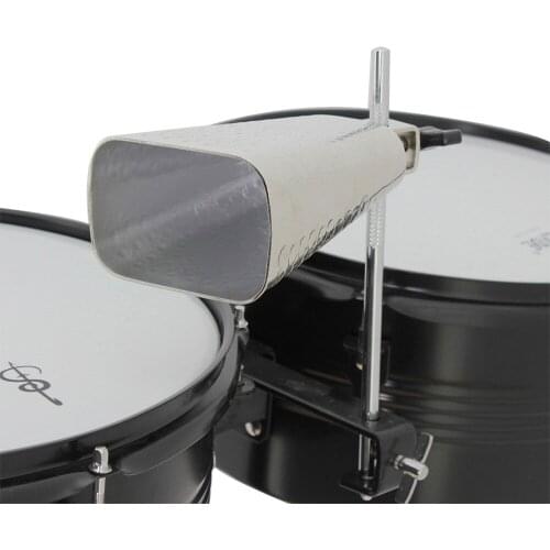 6 Inch Cowbell Silver Steel Alloy Cow bell Cheering Singing Bell for Drum Set Kit Percussion Instrument Accessories