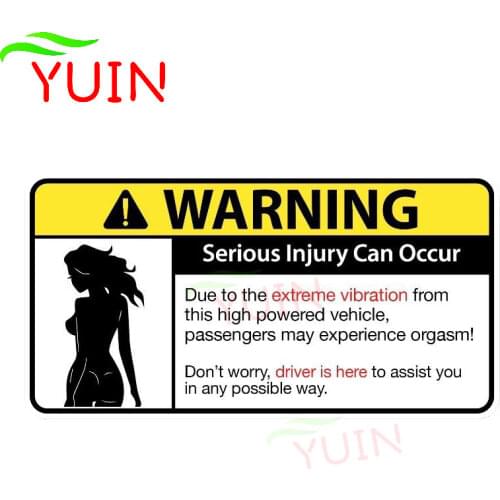 DON'T WORRY Sexy Girl Warning Serious Injury Can Occur Car Sticker Auto Accessories Personality PVC Decorative Decal 16*8cm