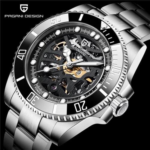 Pagani Design Luminous Mechanical Watch Men Fashion Luxury Waterproof Military Skeleton Automatic Wristwatches Relogio Masculino