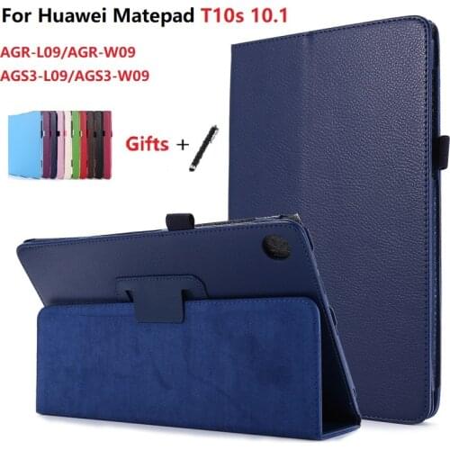 Folding Magnetic Case for Huawei MatePad T10/10s PU Leather Tablet Cover for AGR-L09/AGR-W09/AGS3-L09/AGS3-W09 Stand with Gift