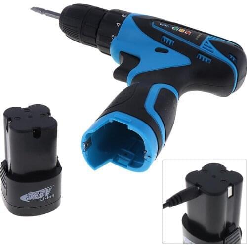 16.8V Electric Screwdriver with Li-ion Batteries and Two-speed Adjustment Button for Handling Screws / Punching