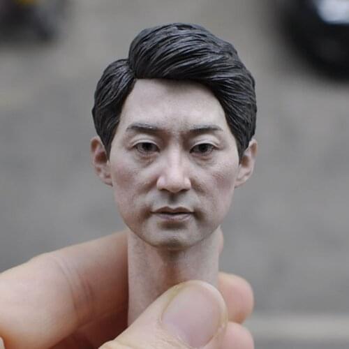 Kumik18-28 1/6 Asian Male Celebrity Head Sculpture PVC Soldier Head Carving Fit 12'' Action Figure Body