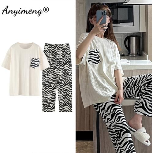 Summer Loungewear Women Pijamas Cotton Shorts Texture Cotton Blue Plaid Young Ladies Korean New Pajamas Fashion Woman Pyjama Set