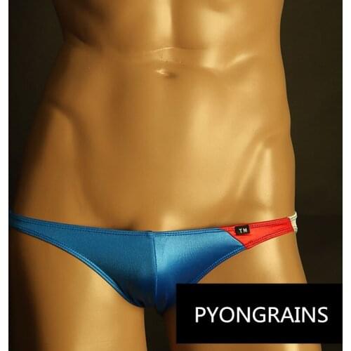 TM new mens bikini sexy thin nylon low waist T-shirt sexy plain mens underwear mens T pants