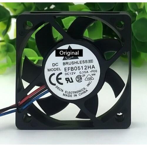 Original 100% working 3-wire 50*50*10mm 50mm EFB0512HA 5010 12V 0.15A 5cm PWM speed cooling fan