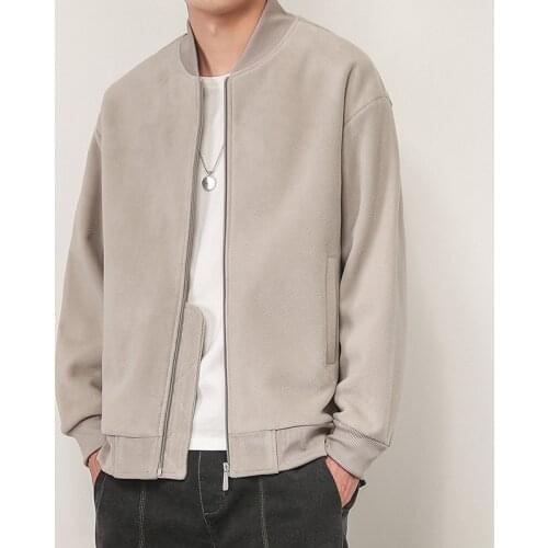 Autumn and Winter New Products Fashion Comfortable Trend Casual Stand Collar Jacket Mens Solid Color Cardigan Sweater