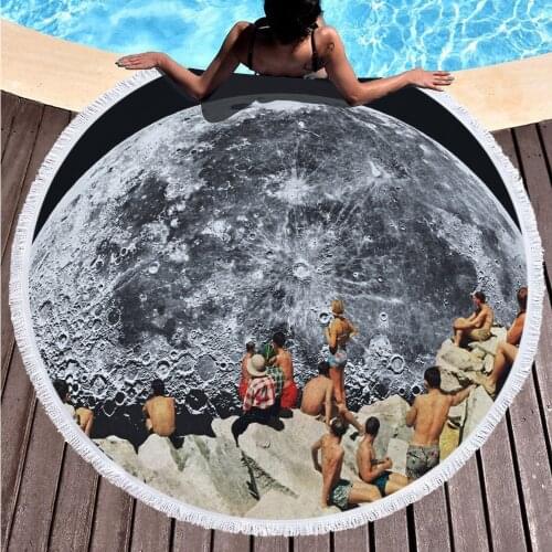 Beach Towel Thick Quick-dry Bath Towel Asciugamano Ad Asciugatura Rapida Round Beach Towel Microfiber Shawl Swimming Towel