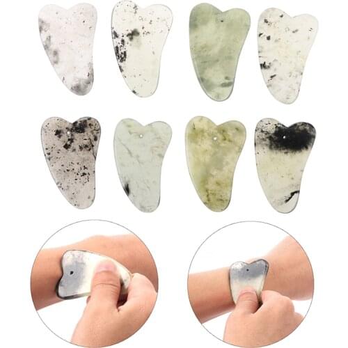 Natural Jade Gua Sha Scraper Face Massage Guasha Plate Spa Body Scraping Board Traditional Physical Therapy