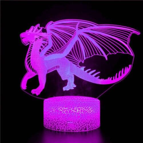 LED Table Desk Lamp Desktop Bedside 3D LED Night Light for Dinosaur series Gift Desktop Decoration Remote & Touch Control Kids