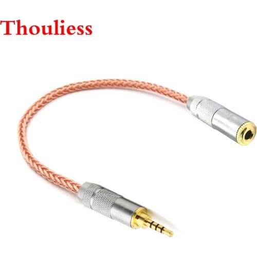 Thoulies HIFI Single Crystal Copper 2.5mm TRRS Balanced Male to 3.5mm Stereo Female Audio Adapter Cable 2.5mm to 3.5mm Cable